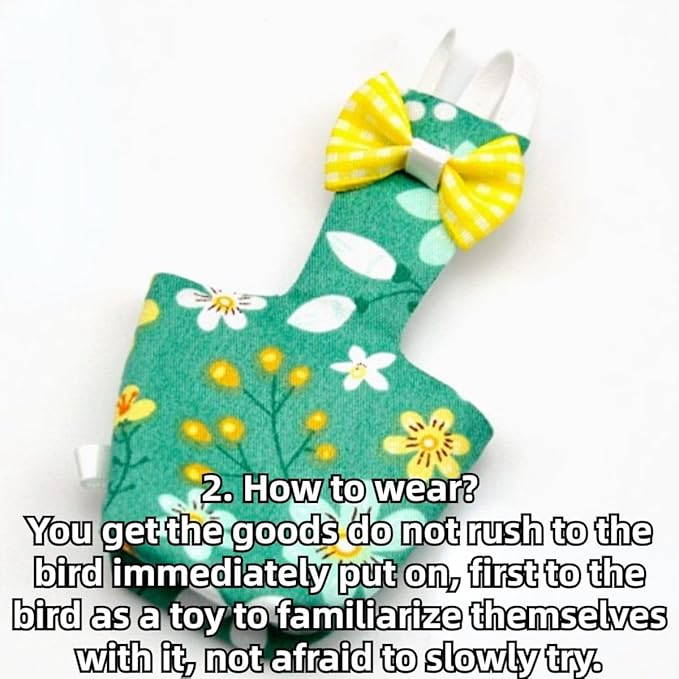 3PCS Bird Diaper with Adjustable Shoulder Strap Washable Parrot Diapers Reusable Bird Flight Suit Nappies Protective Breathable Nappy Clothes for Parakeet Macaw Conure (XXS-Pacific Parakeet)
