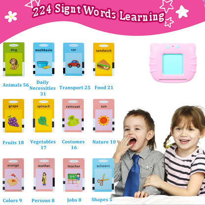 QuTZ Toddler Toys for 2 3 4 5 Year Old Boys and Girls, Speech Therapy/Autism Sensory Toys for Autistic Children, Learning Montessori Toy, 224 Sight Words Talking Flash Cards