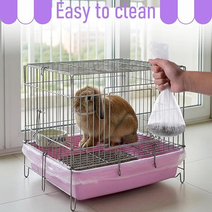 50 Pcs Disposable Cage Liners, Rabbit Litter Box Liners Small Animal Leak Proof Toilet Film Guinea Pig Cage Toilet Liner Plastic Litter Box Liner for Rabbits, Guinea Pigs, Chinchillas, Hedgehogs, Bird