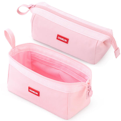CICIMELON Pencil Case Large Capacity Pen Pouch Multifunctional Pencil Bag for School Students Teen Girls Office Women Adult (Light Pink)