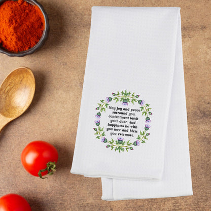 G2TUP Scottish Thistle Kitchen Towel Scottish Blessing Towels Scottish Highlander Gifts Scotland Towel Scottish Blessing Gifts (May Joy)