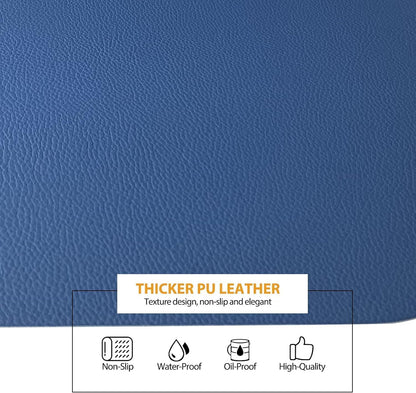 Reversible Faux Leather Placemats with Coasters Set of 8, Non-Slip Washable Table Mats for Dining, Kitchen, Heat Resistant Insulation Place Mat Easy to Clean (17 x 12 inch), Stain Resistant Placemats