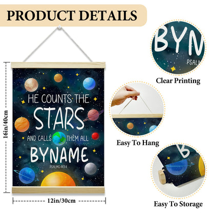Nopoben Outer Space Poster Hanger Frame, Solar System Canvas Wall Art, Planets Wall Decoration for Kids, Nursery Classroom Kids Room Playroom Preschool Decor(12x16 Inches)-03