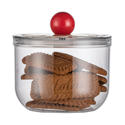 DLRDLR 30oz Plastic Candy Dish with Airtight Lid for Office Desk, Clear Food Storage jar for cookies, Snacks, Pantry Organization