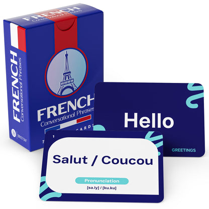 French Conversational Phrases Flash Cards – 75 Everyday Sayings with Audio & Pronunciation Guide – Language Learning Tool for Students, Travelers & Adults – Briston French Edition