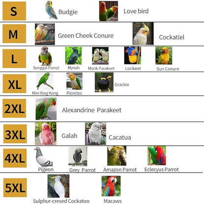 Bird Clothes Parrot Diapers Flight Suits, Reusable Waterproof Diapers for Pet Birds (3XL)