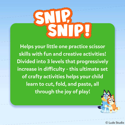 Skillmatics Bluey Scissor Skills Activity Book - Snip Snip, Preschool Cutting & Creative Activities, Felt Craft Kit, Fine Motor Skills Toys, Gifts for Boys & Girls Ages 3, 4, 5, 6, 7