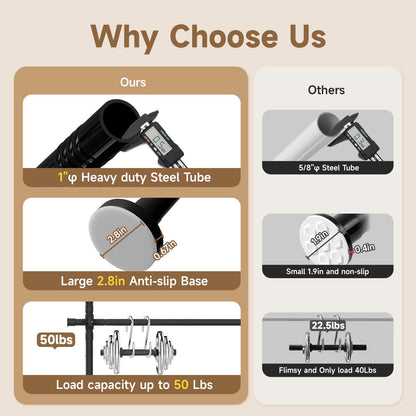 Room Divider Curtain Rod, No Driling Tension Curtain Rod for Room Partation