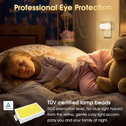 DORESshop Led Night Lights Plug into Wall Soft White, Compact Dimmable Night Light for Nursery 4Pack for Bedroom, Kids Room, Bathroom
