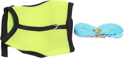 Fydun Pet Mesh Traction Harness Chest Back with Leash for Rabbit Guinea Pig Pet SuppliesS Green for Families (Fruit Green)