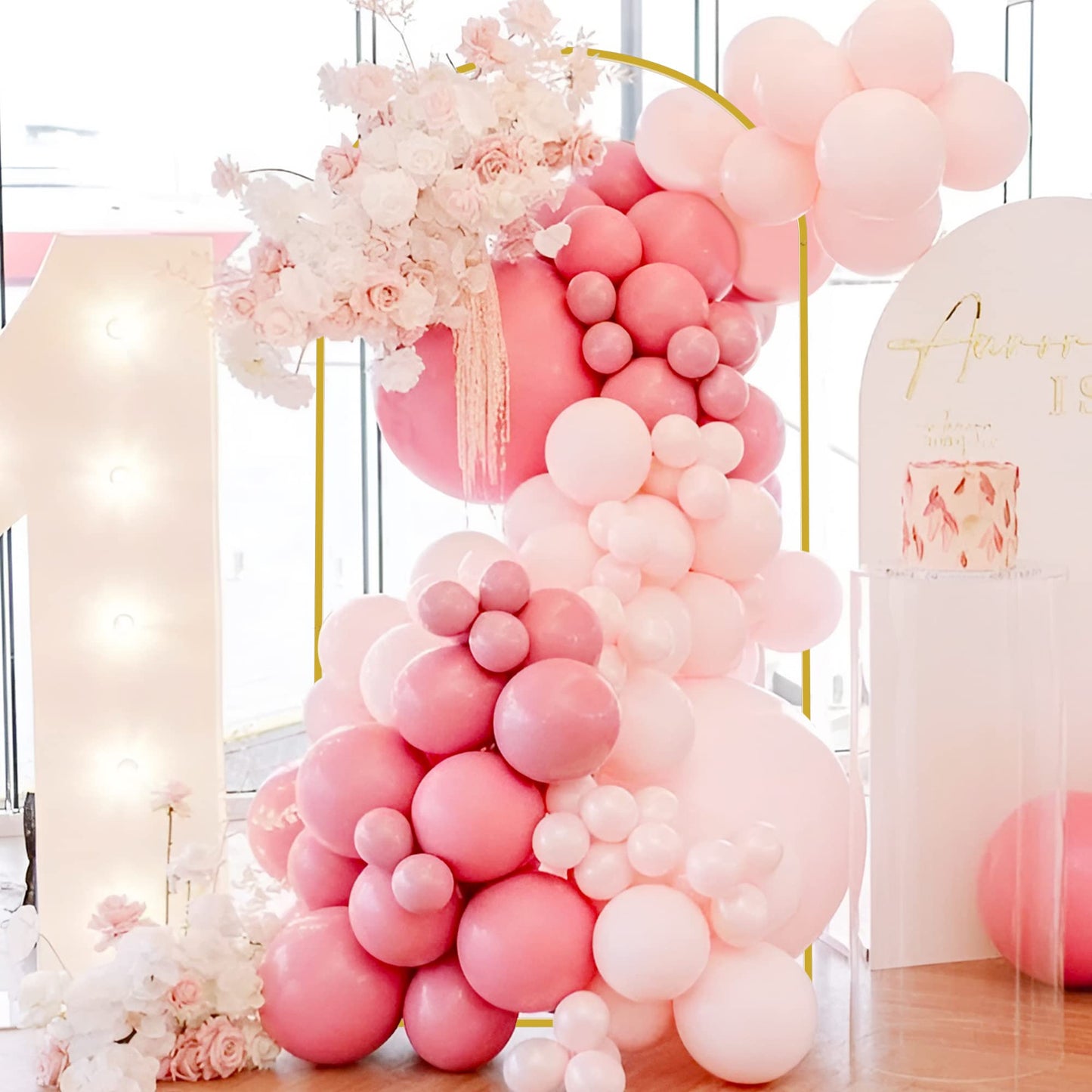 Wokceer 7.2 FT Wedding Arch Backdrop Stand, Gold Metal Arch Backdrop Stand for Wedding Ceremony Birthday Party Bridal Baby Shower Photo Booth Garden Floral Balloon Arches Decoration