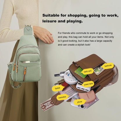 LYYCLFQ Leather Sling Bag for Women,Travel Small Sling Bag Crossbody Bags for Women-Vegan Leather Fanny Pack Crossbody Bags