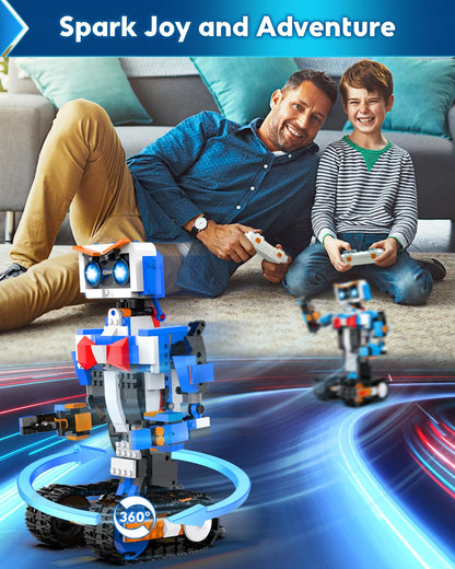 HBUDS Robot Building Kits for Kids, Stem Toys for Boys Age 8-12, APP & Remote Control Educational Coding Building Sets, Programmable Robot for Kids, Rechargeable Robotic Kit Gifts for Girls Boys