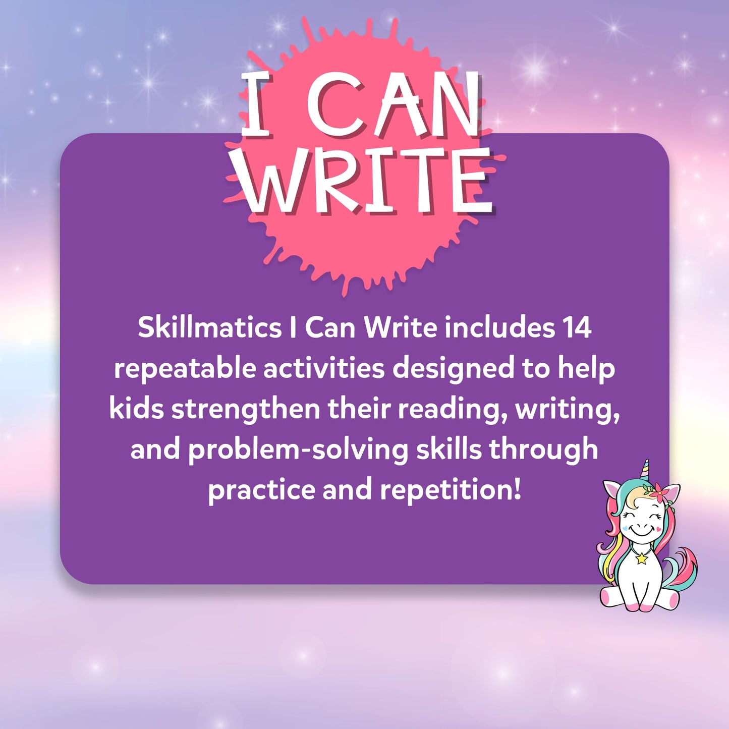 Skillmatics I Can Write Unicorns - Reusable Preschool Learning Activities, Educational Toy and Game, Back to School Supplies, Gifts for Students, Kids, Toddlers Ages 3, 4, 5, 6