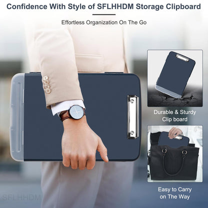 SFLHHDM Storage Clipboard with Pen Holder, High Capacity Clipboards for Classroom, Clip Boards 8.5x11 with Storage, Low-Profile Clip, Lightweight Plastic Clipboard for Kids, Lawers, Office Workers