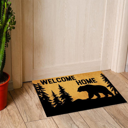 GXFC ZHAO Funny Welcome Doormat for Entrance Way Indoor Front Porch Decor Anti-Slip Rubber Rugs Novelty Prank Gift Mats 23.7"(L) x 15.9"(W) (Welcome Home Bear Moutain Advanture)