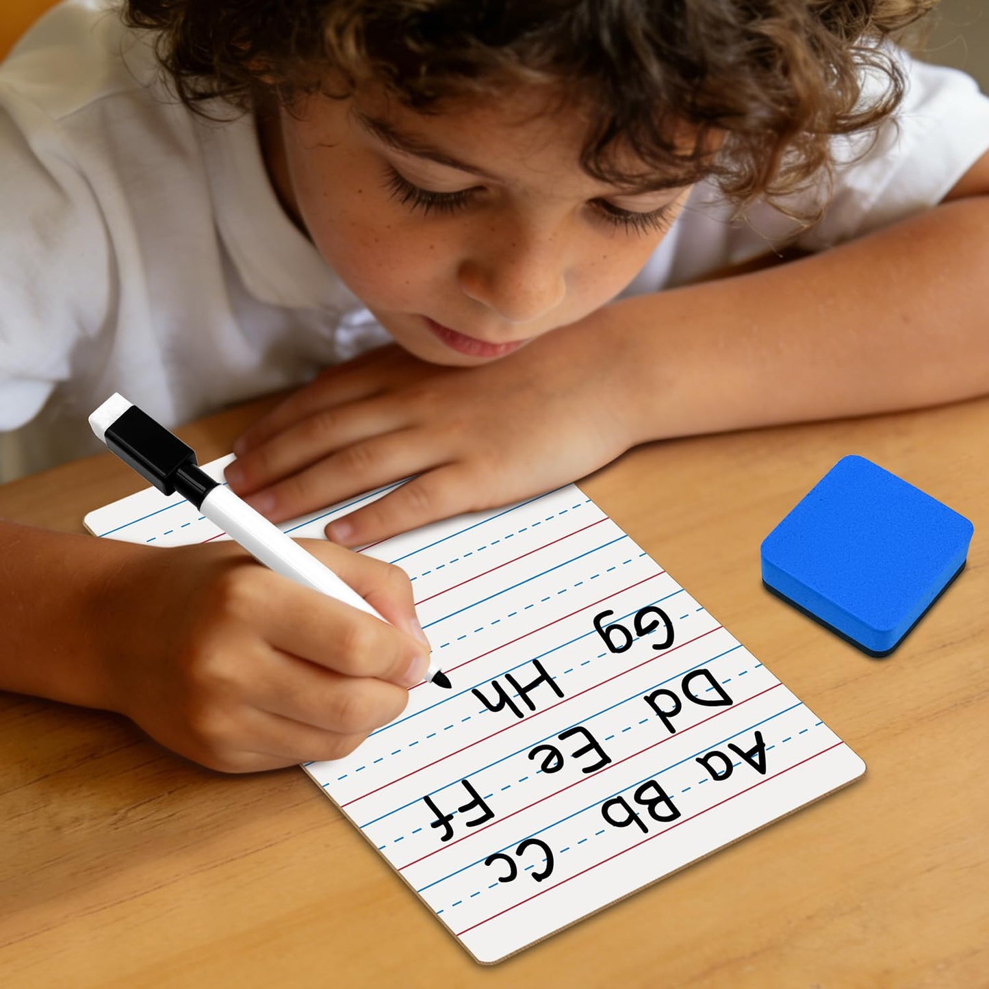 12-Piece Dry Erase Board Set, Double-Sided Small Whiteboards with Lines for Writing, Students and Teachers in Classroom, 6"x9" Mini Whiteboards, Includes 12 Markers and 12 Erasers