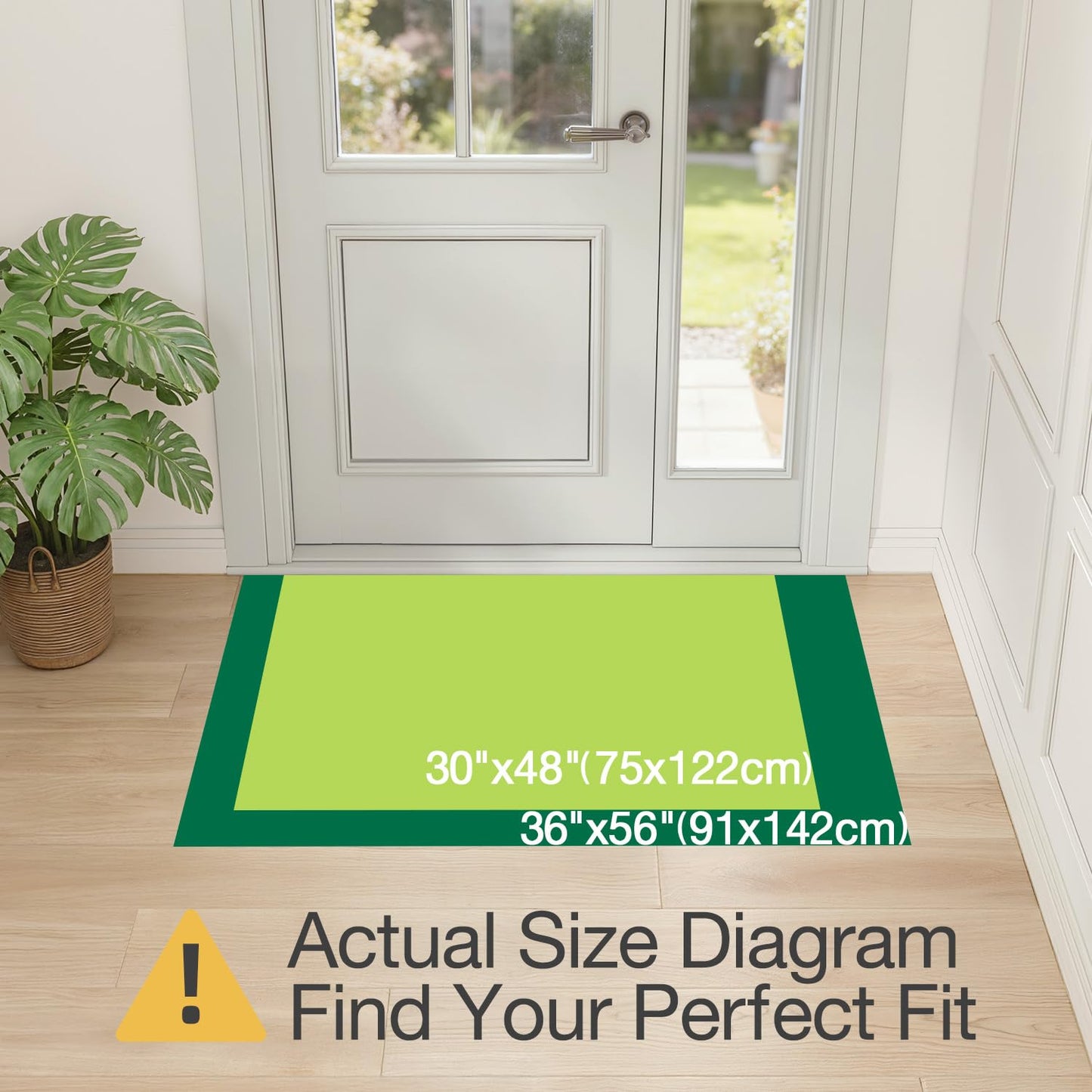LUMI Inside Door Mat for Entry 30''x48'', Absorbent, Dirt Trapper, Low Profile Thin, Non Slip Mats with Rubber Backing, Ideal for Indoor, High Traffic, Garage, Entrance, Checkered Grey