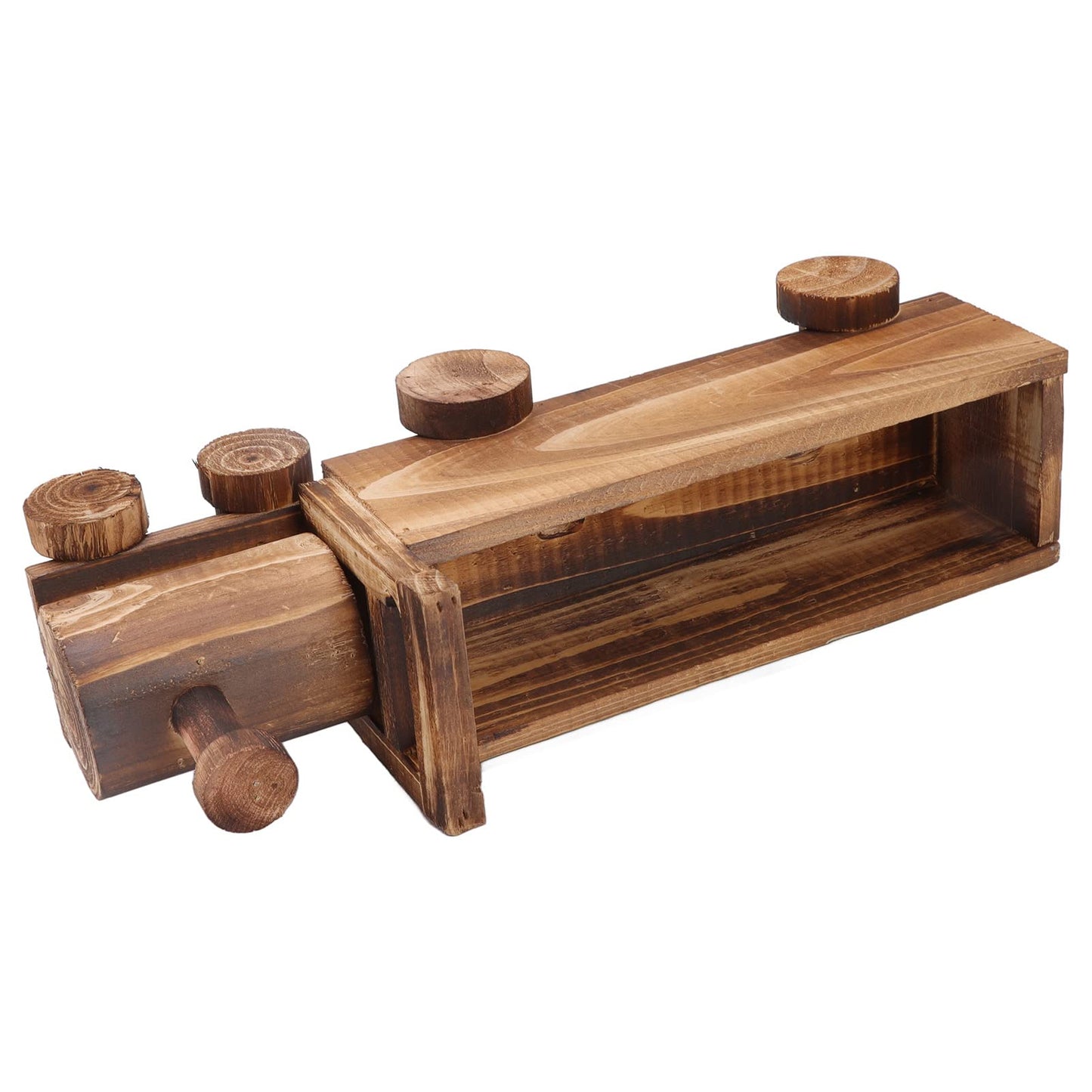 Hapivida Wooden Flower Pot, Train Shape Succulent Plants Containers Retro Plant Potted Bonsai Planter Cute Small Funny Plant Pots