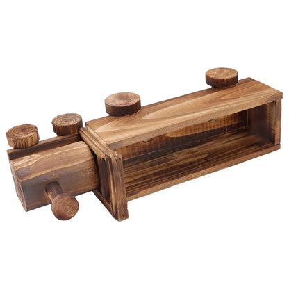 Hapivida Wooden Flower Pot, Train Shape Succulent Plants Containers Retro Plant Potted Bonsai Planter Cute Small Funny Plant Pots