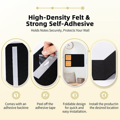 Wall Organizer Bulletin Board with Shelves and Key Holder, 2-in-1 Felt Pin Board for Photos, Notes, Keys and Small Accessories, Memo Board for Home Office Dorm, Black/Tan, 15.7"x23.6"