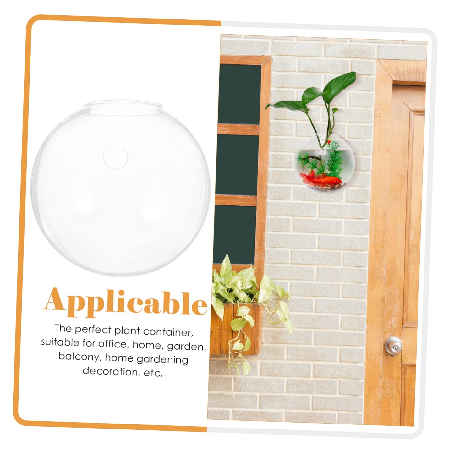 Abaodam Glass Wall Hanging Vase Artificial Plants Succulents Terrarium Home Decor Indoor Plant Holder