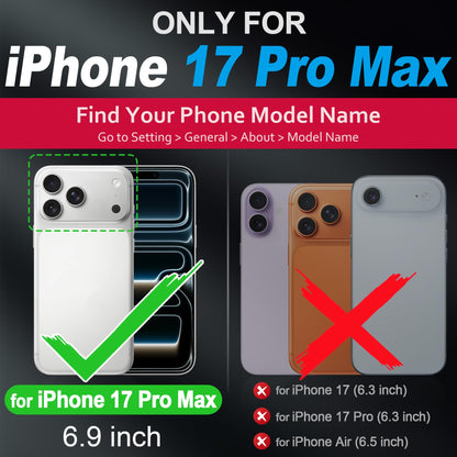 SHIELDON Genuine Leather Case for iPhone 17 Pro Max 6.9" 2025, [Camera Button Updated], Compatible with Magsafe, Magnetic Wireless Charging, Slim Fit, Non-Slip, Anti-Scratch, Shockproof - Navy Blue