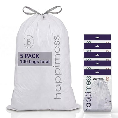 happimess 5.3 Gallon Drawstring Trash Bags, Heavy Duty LDPE Liners