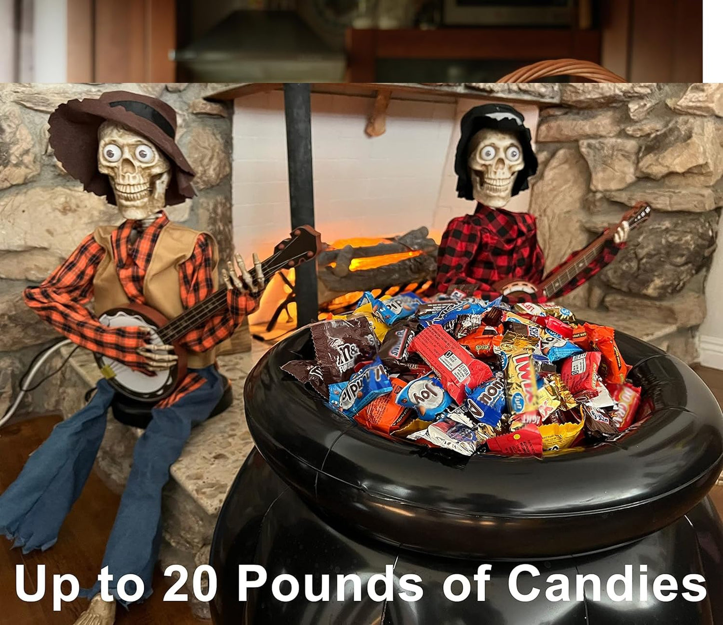 GIFTEXPRESS 22x18 Inch Large Inflatable Halloween Cauldron Drink Cooler, St Patrick Pot of Gold, Beverage Holder, Candy Kettle, Witch's Cauldron, Party Decoration