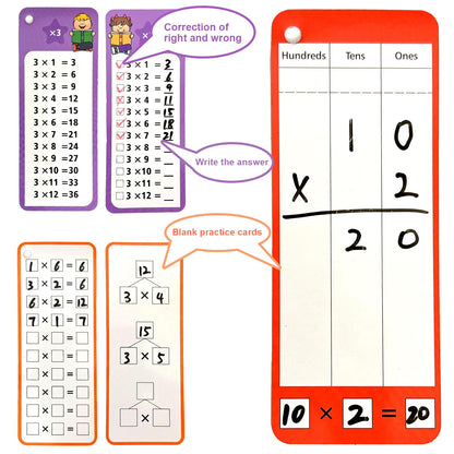 Multiplication Flash Cards & Division Flash Cards -102 Reusable Math Practice Cards with Multiplication, Division,Math Flashcards,Games for Kids Ages 6+ |Spark Skills & Fun Learning