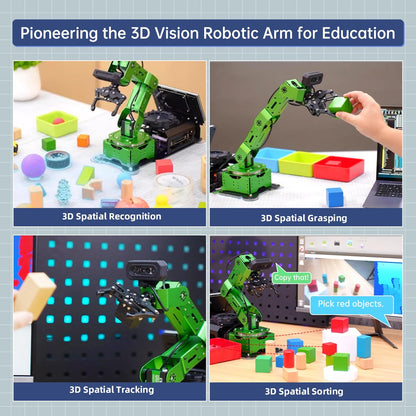 HIWONDER ROS2 ChatGPT Robotic Arm 6DOF Flexible Smart Robot Large AI Models Programming Robot Arm Kit ROS Education AI Vision & Voice Command Scene Understanding, JetArm Standard & Jetson Nano 4GB