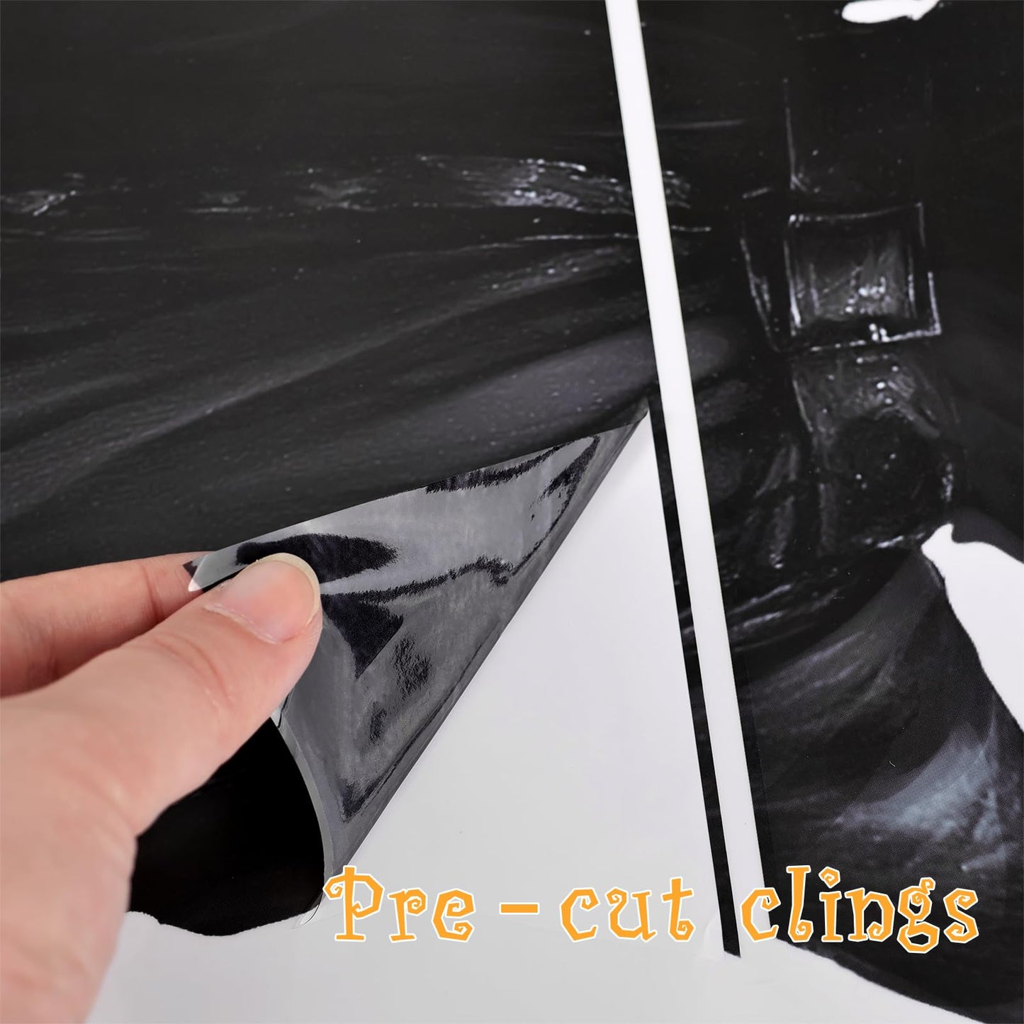 Halloween Decorations Window Clings Decor: 3pcs Large Realist Dark Witch Bats Silhouette Halloween Decals Cling Indoor, Scary Creepy Style School Home Office Party Supplies for Glass Windows