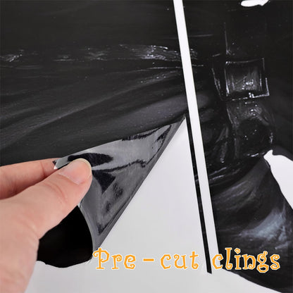 Halloween Decorations Window Clings Decor: 3pcs Large Realist Dark Witch Bats Silhouette Halloween Decals Cling Indoor, Scary Creepy Style School Home Office Party Supplies for Glass Windows