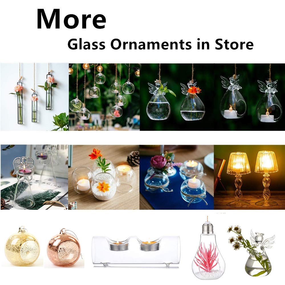 Sziqiqi Clear Glass Guardian Angel Vases Bulk for Hanging Vases for Buds Cuttings Greenery Hydroponic Plant Containers Room Ornaments Bautizo Decorations 3.5inch/4Pcs