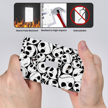 Halloween Skull Light Switch Cover Decorative Single Toggle Wall Plate 1-Gang Art Electrical Faceplate for Home Bedroom Decor 4.50" x 2.76"