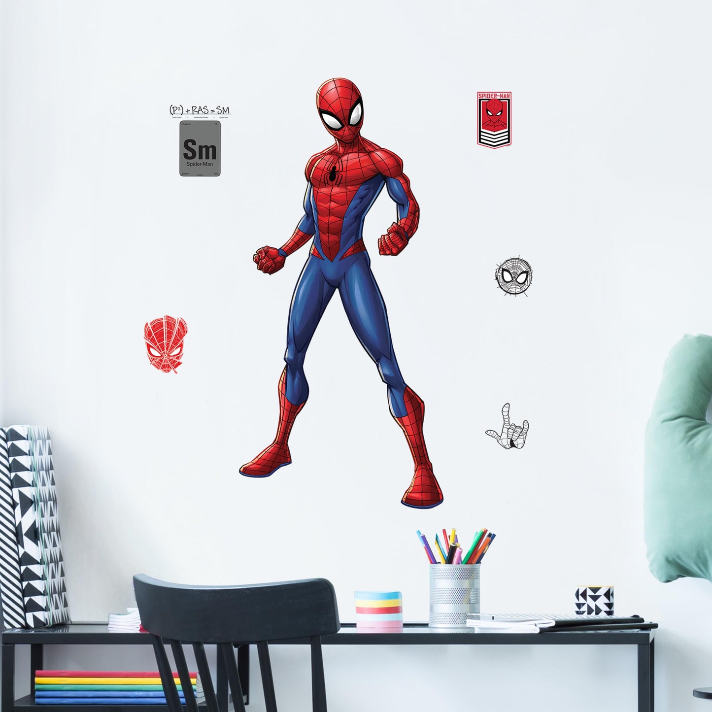 Marvel Spider-Man Wall Decal by Wall Palz, 25'' Vinyl Sticker with 3D Augmented Reality Interaction, Superhero Themed Room Decor for Boys