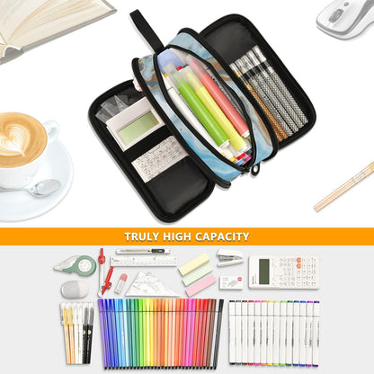 Kcldeci Green Marble Pencil Case, Abstract Gold Glitter Stone Big Capacity Pencil Pen Case Pencil Bag Pouch Holder Box For Middle/High School Office College Adult Girl and Boy