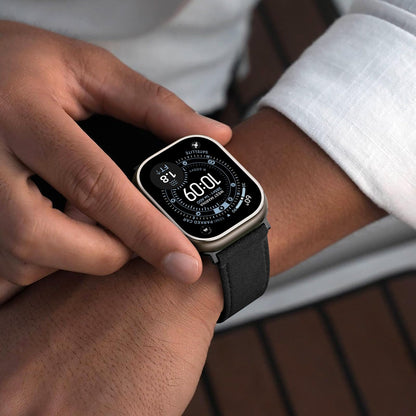 Bandletic Suede Leather Band Compatible with Apple Watch Bands for Men Women, Soft Strap for iWatch Ultra 3 2 Band 49mm, Series 11 10 (46mm), 9 8 7 (45mm), SE3 SE2 SE 6 5 4 (44mm), 3 2 1(42mm), Black