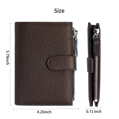 ilovever Passport wallet and Card Slot Combo RFID Blocking Slim Leather Travel Passport Wallet for Men and Women with Zippered Coins Pocket Passport holder, Dark Brown