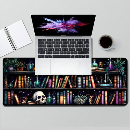 Extended Gaming Mouse Pad 31.5 x11.8 inch, Large Non-Slip Rubber Desk Mat for Gamers, Waterproof Smooth Surface for Precise Mouse Control, Washable Computer Keyboard Pad (Gothic Element Library)