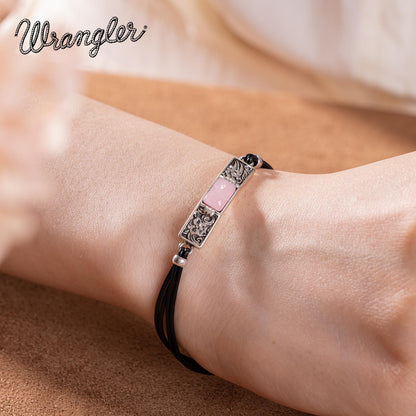 Montana West x Wrangler Faux Leather Wrap Bracelets for Women Western Country Bohemian Cowgirl Turquoise Dainty Jewelry AR-WGW-1119S-PK