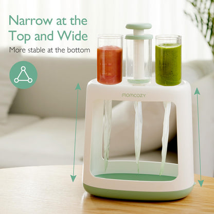 Momcozy Squeeze Station For Homemade Baby Food,Pouch Filling Station For Puree Food For Babies&Toddlers,No Food Splashing,Dishwasher Safe,BPA-Free,With Reusable Bags