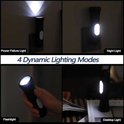 ROSSEX 4 in 1 Emergency Lights for Home Power Failure,Rechargeable LED Flashlight Plug in Wall, Automatic Turn-On Power Outage Night Light Flashlight for Hurricane Preparedness Items