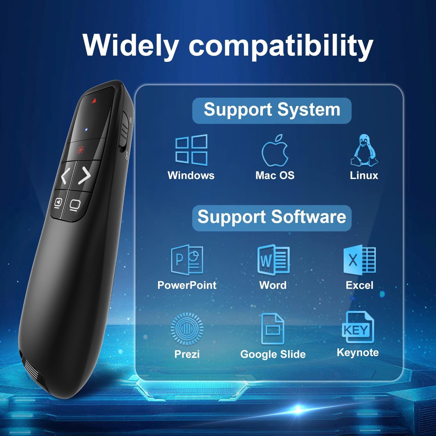 (4 Units) Wireless Presentation Clicker PowerPoint Presenter Remote: Clicker with Red Laser Pointer Long Range PPT Control -Power Point Google Slide Advancer for Mac Laptop PC Computer Keynote