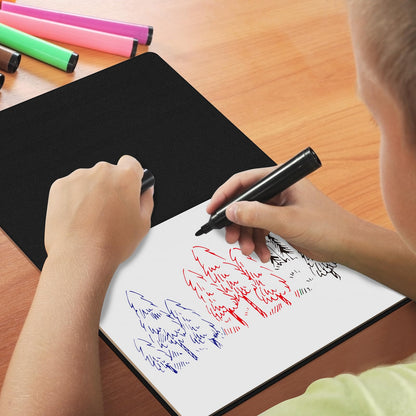 Portable Small White Board,Reusable Dry Erase Board with Stand,Desktop Whiteboard for Office Meeting Bussiness Home 9" x 6" with Marker, Wipe Cloth (Orange)