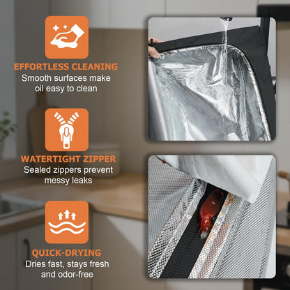Upgraded Mess-Free Meat Resting Bag with 270° Top-Open - Father's Day Birthday Gift for Men Dad Husband, Leakproof BBQ Blanket for Briskets, Grilling & Smoker Accessories Party Camping Picnic (Oxford)