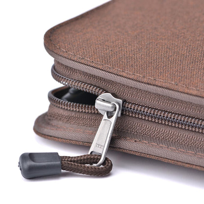 erofa 48 Slots Fountain Pen Case, Brown Water Resistant Canvas Pen Holder Display Pouch Storage Large Capacity Bag