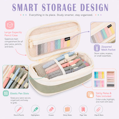 27 Pcs Aesthetic School Supplies Include 12 Pcs Aesthetic Highlighters Bible 1 Ppcs Big apacity Pen Case Bag 5 Pcs Retractable Quick Dry Gel Ink Pens 9 Pads Clear Sticky Tabs for School Office Home