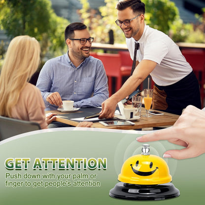 UCEC Desk Call Bell for Service & Reception - Double-Side Ring Bell Sign, 1+1 Pack