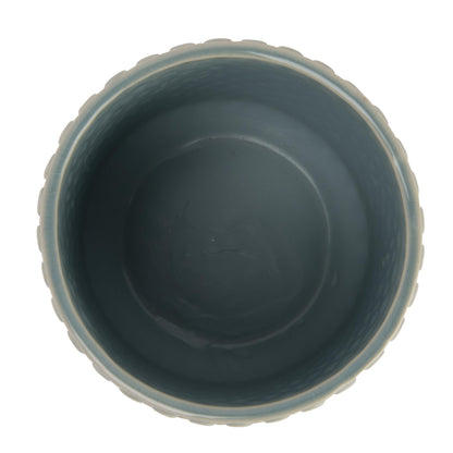 Bloomingville Sky Blue & Cream Stoneware Pot with Crackle Finish